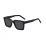 HUGO HG1259S807IR Herren-Sonnenbrille, rechteckig, schwarzer Rahmen, graue Gläser, UV400, 51 mm