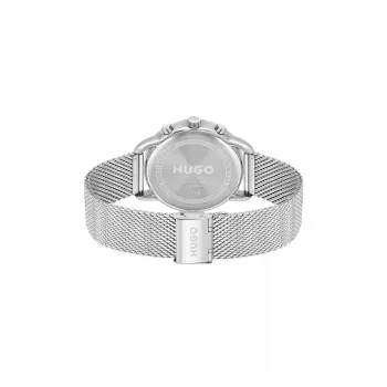 HUGO MAN 1530236 44mm Quarz Analog Uhr Schwarzes Silikon Armband