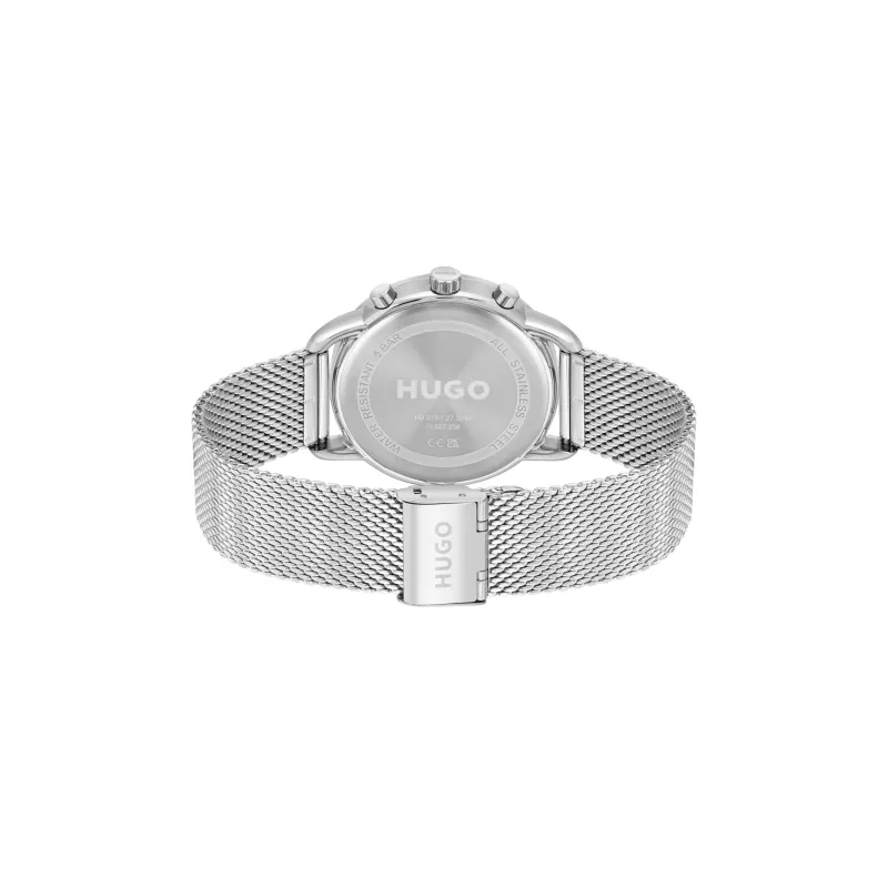 HUGO MAN 1530236 44mm Quarz Analog Uhr Schwarzes Silikon Armband