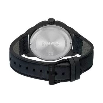 HUGO MAN 1530275 45mm Quarz-Chronograph Uhr blaues Zifferblatt braunes Lederarmband