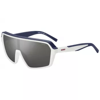 HUGO MAN HG1334GSYO6 Sonnenbrille - Schwarzer Rahmen, graue Gläser, rechteckig, 99 mm