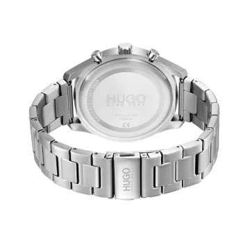 HUGO Herren 1530163 Quarz Analog Uhr 46mm blaues Zifferblatt braunes Lederarmband