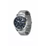HUGO Herren 1530163 Quarz Analog Uhr 46mm blaues Zifferblatt braunes Lederarmband