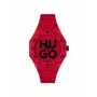HUGO Herren Velocity Chronograph Quarzuhr 42mm Edelstahlgehäuse Schwarzes Silikonarmband 1530328