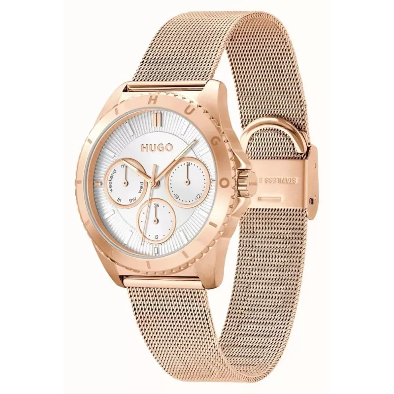 HUGO Damenuhr 1540161 36mm Edelstahl Mesh Silber