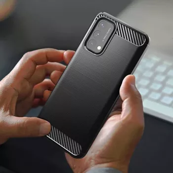 Hurtel Carbon Case Flexible Cover für OnePlus Nord N200 5G Schwarz