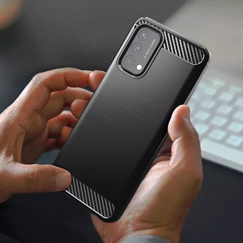 Hurtel Carbon Case Flexible Cover für OnePlus Nord N200 5G Schwarz