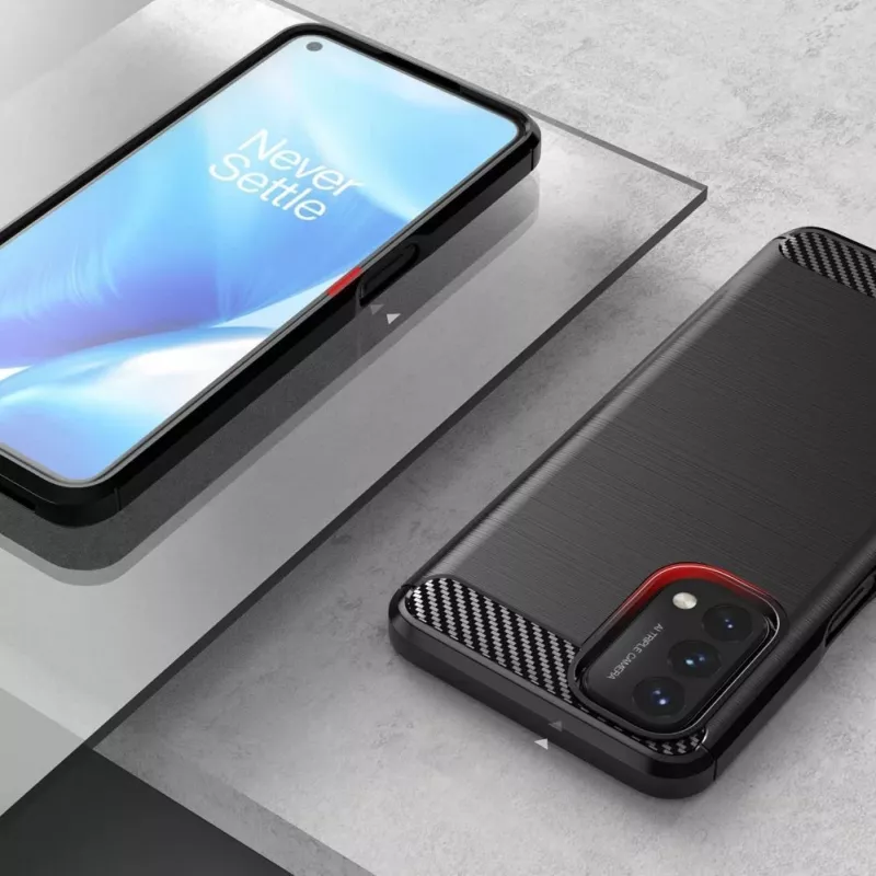 Hurtel Carbon Case Flexible Cover für OnePlus Nord N200 5G Schwarz