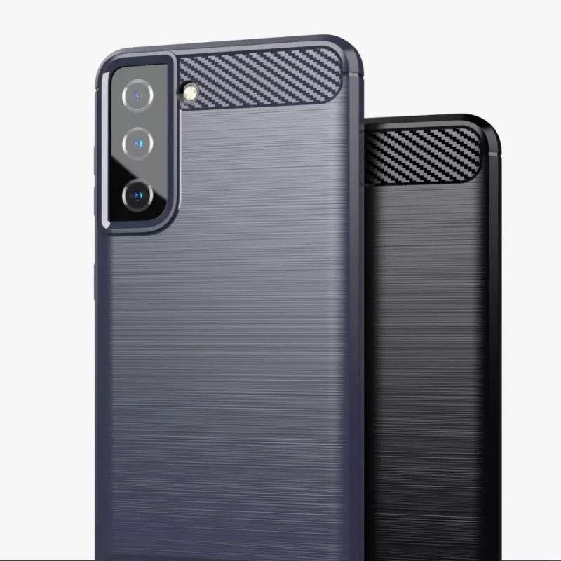 Hurtel Carbon Case Flexible Cover für Samsung Galaxy S21 FE Schwarz