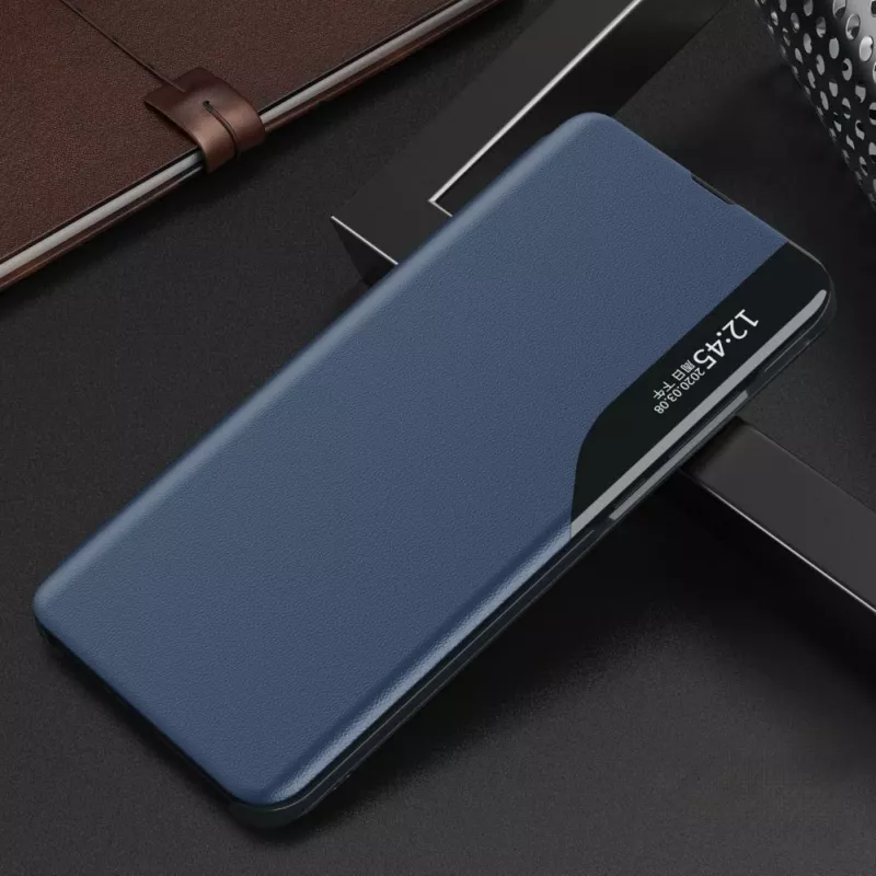 Hurtel Eco Leather View Case für Samsung Galaxy A05s mit Klappe - Blau