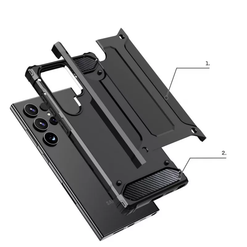 Hurtel Hybrid Armor Case für Apple iPhone 15 Pro - Schwarz