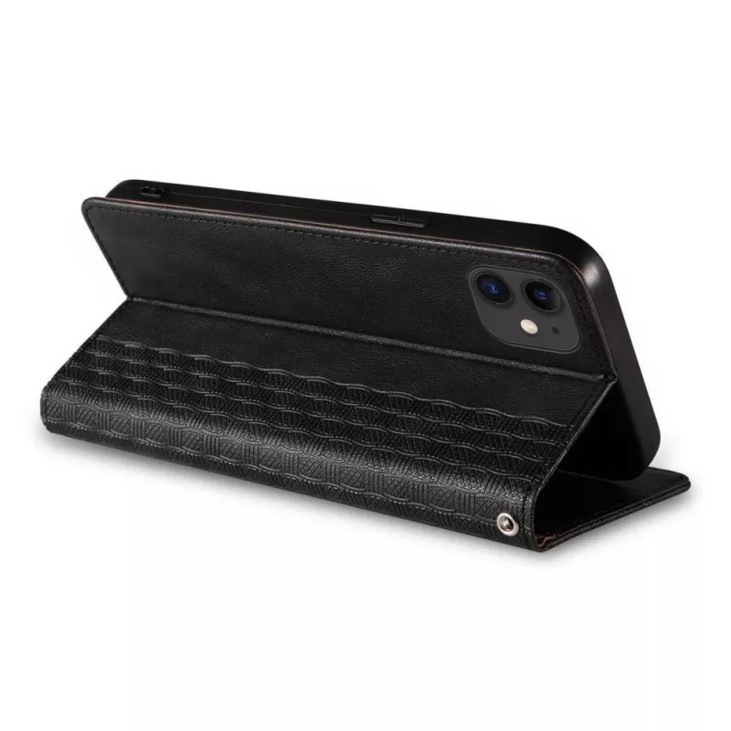 Hurtel Magnet Strap Case für iPhone 13 Mini - Wallet Cover mit Mini Lanyard Anhänger - Schwarz