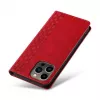 Hurtel Magnet Strap Case für iPhone 13 Pro Max - Wallet Folio mit abnehmbarem Lanyard und Anhänger - Rot