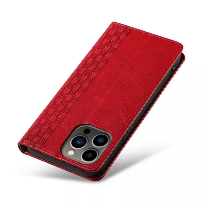 Hurtel Magnet Strap Case für iPhone 13 Pro Max - Wallet Folio mit abnehmbarem Lanyard und Anhänger - Rot