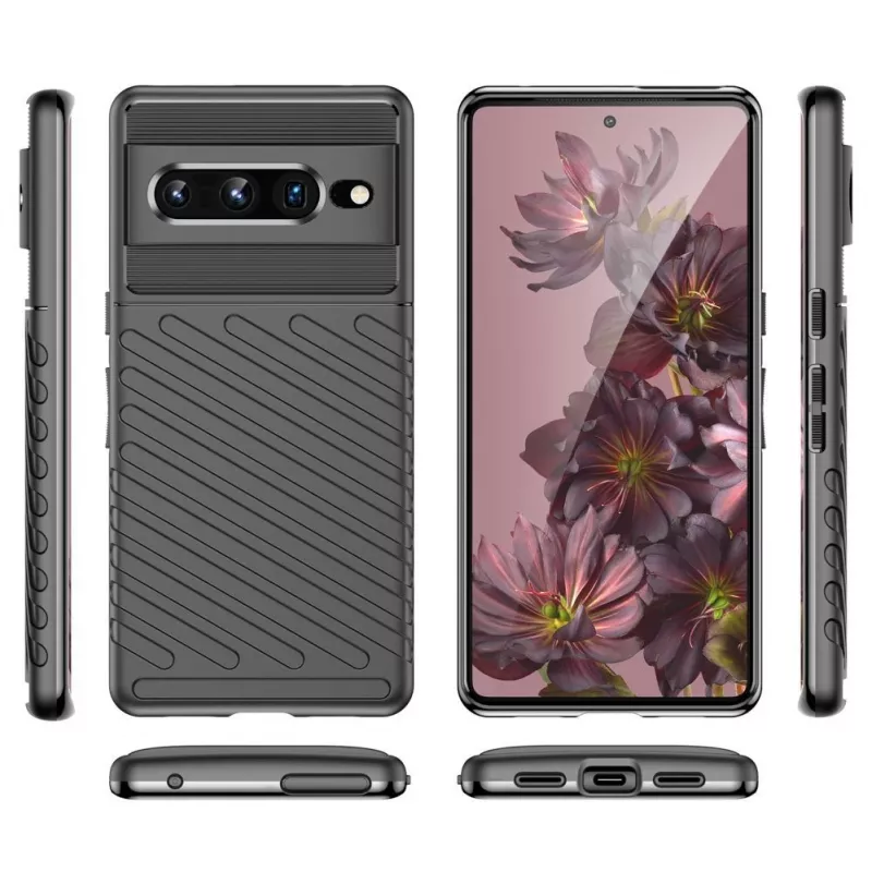 Hurtel Thunder Case Flexible Armored Cover für Google Pixel 7 Pro Schwarz