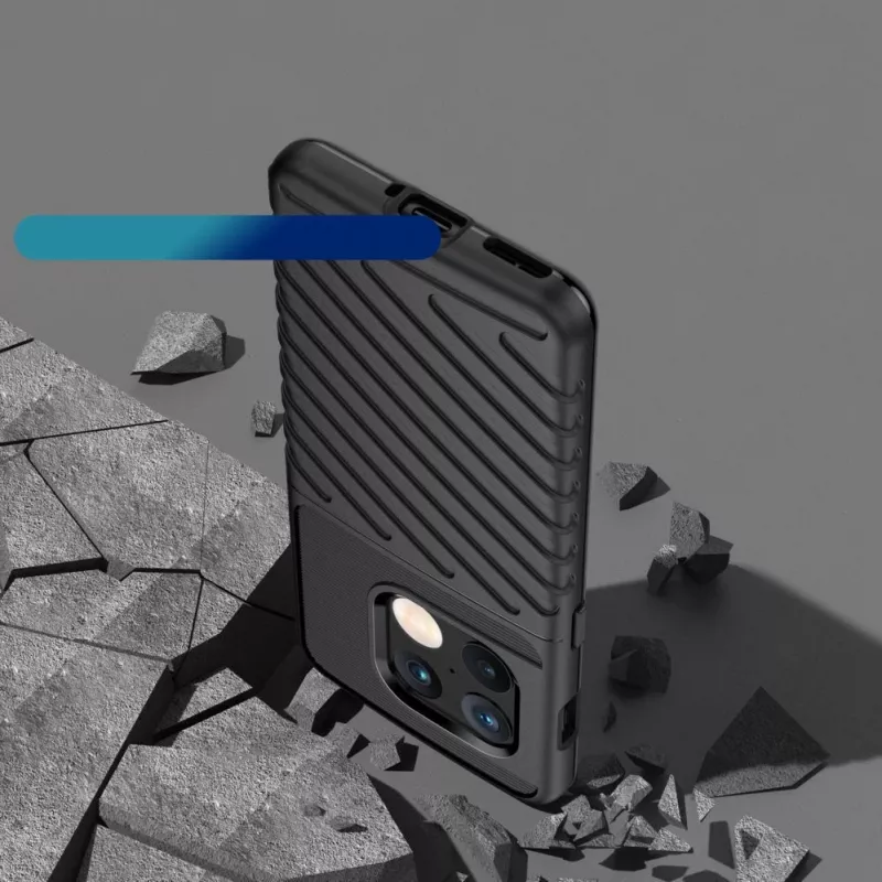 Hurtel Thunder Case Flexible Armored Cover für OnePlus 10 Pro Schwarz