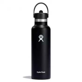 Hydro Flask Standard Mouth Flex Straw Cap Wasserflasche 21 oz (620 ml) Schwarz