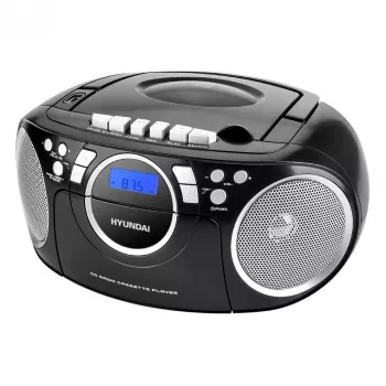 Hyundai TRC788AU3BBL Tragbarer CD/MP3-Player Boombox mit FM-Radio, USB, Aux-In, Blau