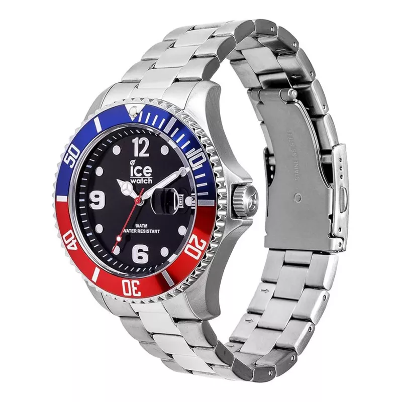 ICE MAN IC016547 44mm analoge Quarzuhr mit schwarzem Silikonarmband