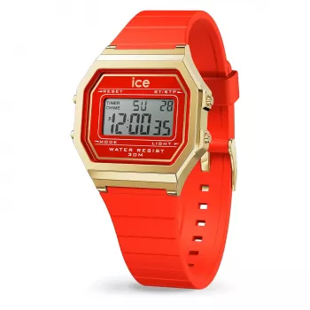ICE Sunset Unisex Quarz Uhr 32mm Gradient Pink/Orange/Gelb Zifferblatt Neon Pink Silikon Armband 100m Wasserdicht