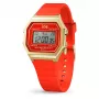 ICE Sunset Unisex Quarz Uhr 32mm Gradient Pink/Orange/Gelb Zifferblatt Neon Pink Silikon Armband 100m Wasserdicht