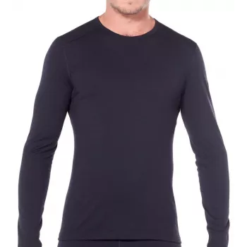 Icebreaker 200 Oasis L/S Crewe Base Layer Top - Black, XXL