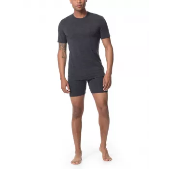 Icebreaker Anatomica Kurzarm-Crewe-Baselayer-T-Shirt – Schwarz/Monsoon – XL