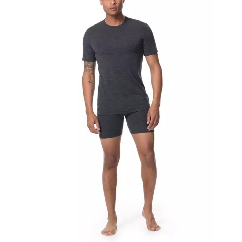 Icebreaker Anatomica Kurzarm-Crewe-Baselayer-T-Shirt – Schwarz/Monsoon – XL