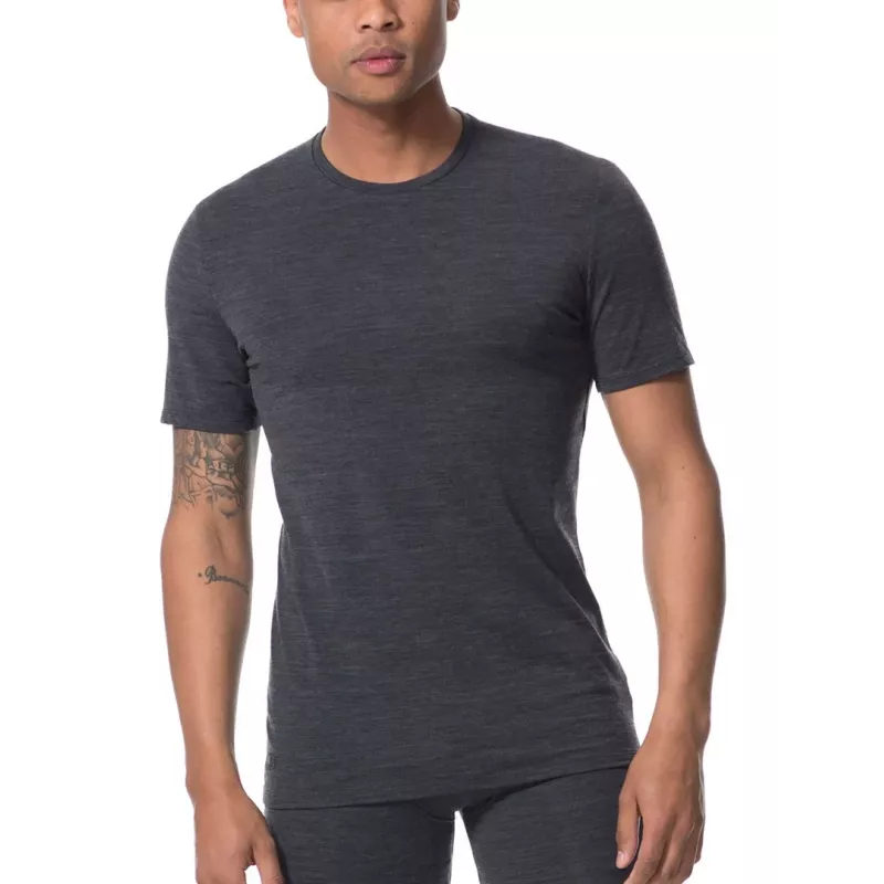 Icebreaker Anatomica Kurzarm-Crewe-Baselayer-T-Shirt – Schwarz/Monsoon – XL