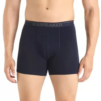 ICEBREAKER Herren Anatomica Boxer Briefs in Midnight Navy - Merinowollmischung, geruchsresistent, temperaturregulierend