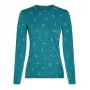 Icebreaker Merino 200 Oasis LS Crew Damen Ski Day Topaz/Hydro