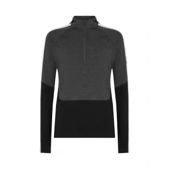 Icebreaker Merino 200 Oasis+ LS Half Zip Hoodie Herren Black/Jet/Undyed