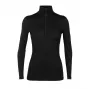 Icebreaker Merino 200 Oasis LS Half Zip Damen Thermounterteil Schwarz