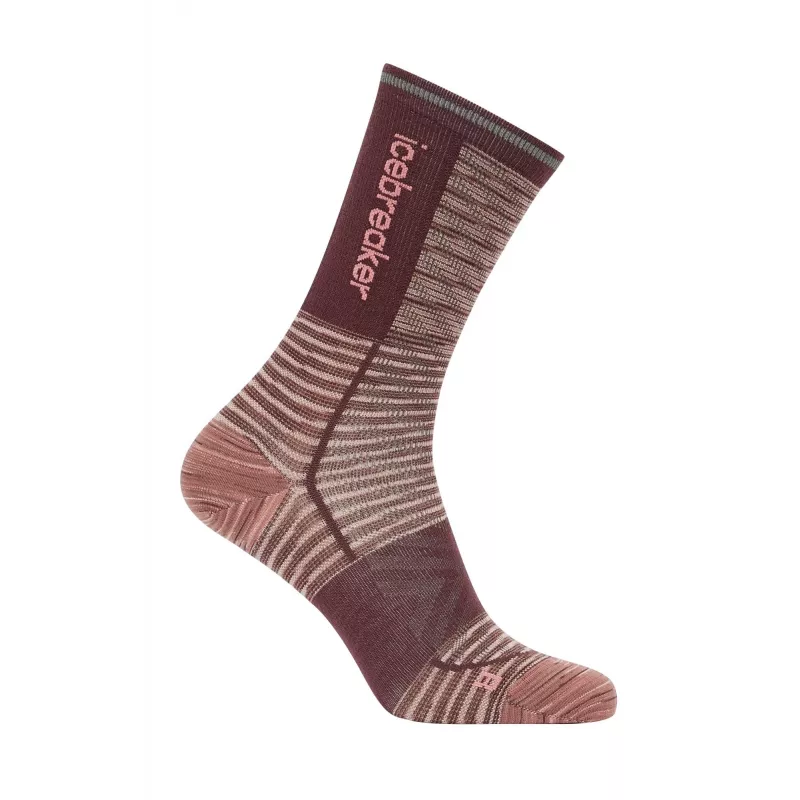 Icebreaker Merino Run+ Ultralight Crew Women's Socks Java/Acid Pink