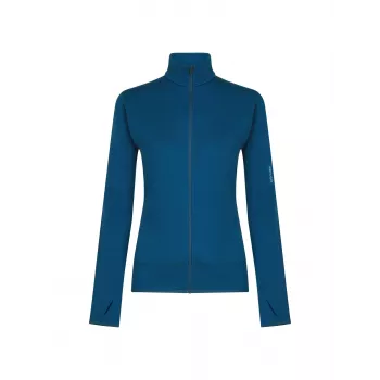 Icebreaker Real Fleece Descend LS Zip Damen Atlantis