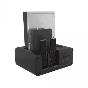 Icy Box Club Case 2925 4-Bay Dockingstation – 2x M.2 NVMe & 2x 2.5/3.5 SATA HDD/SSD, USB 3.2 Gen 2 (10 Gbps)