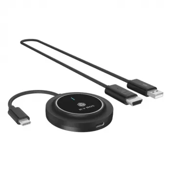 Icy Box IB-WL101 Wireless HDMI Extender Kit - USB-C auf HDMI Sender & Empfänger, Full HD 1080p, 30m Reichweite, Schwarz