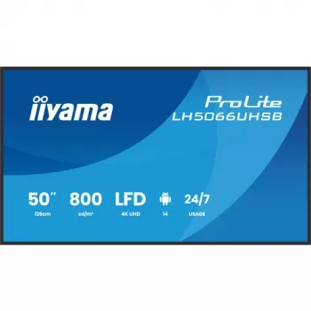 IIYAMA LH5066UHSB-B1AG 50 Zoll 4K UHD IPS Digital Signage Display mit Android, 2x HDMI, USB-C, 500 cd/m²