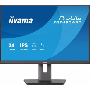 IIYAMA ProLite XB2495WSC-B1 24.1 Zoll WUXGA IPS 100Hz Monitor mit USB-C Hub, höhenverstellbar, VESA, Lautsprecher