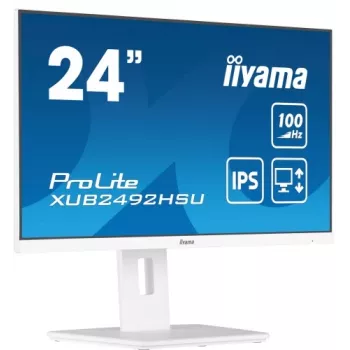 iiyama ProLite XUB2492HSU-W6 24 inch IPS Full HD 100Hz Monitor mit USB-Hub, 0,4 ms, Weiß
