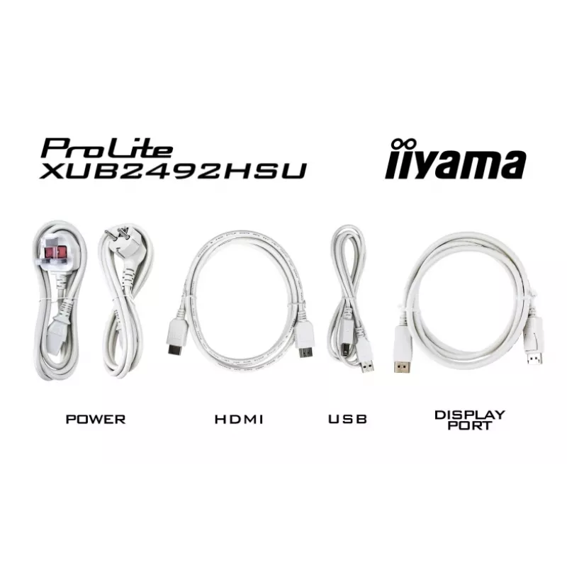 iiyama ProLite XUB2492HSU-W6 24 inch IPS Full HD 100Hz Monitor mit USB-Hub, 0,4 ms, Weiß