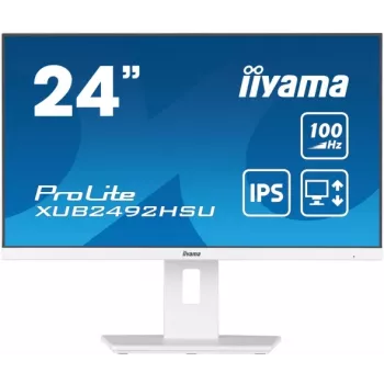 iiyama ProLite XUB2492HSU-W6 24 inch IPS Full HD 100Hz Monitor mit USB-Hub, 0,4 ms, Weiß