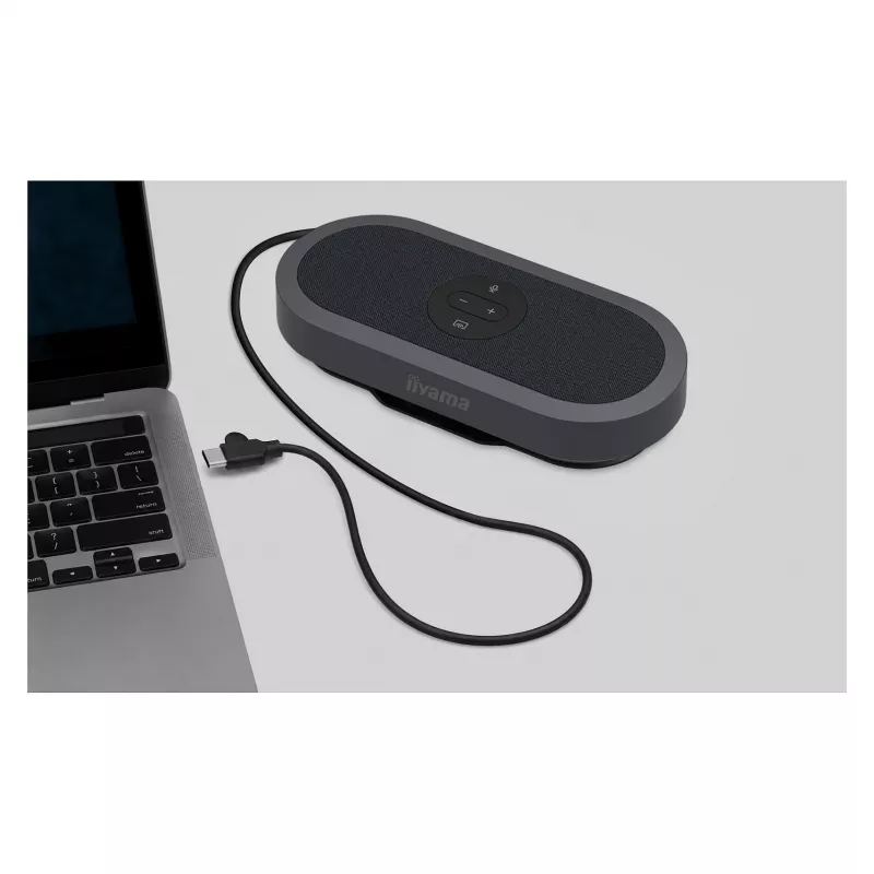 IIYAMA WP-MEET03M Wireless Presentation Transmitter mit 8-Mikrofon-Array, 4K UHD, USB-C, Schwarz