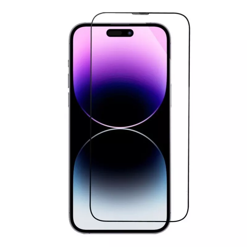 iLike Apple 5D Full Glue Tempered Glass für iPhone 13 / 13 Pro / 14 Schwarz + Applikator