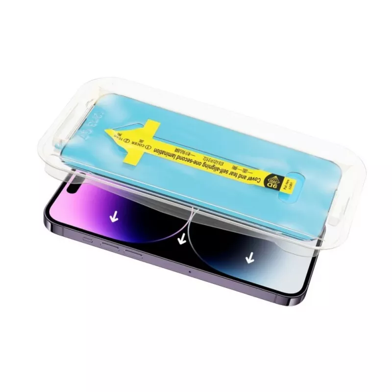 iLike Apple 5D Full Glue Tempered Glass für iPhone 13 / 13 Pro / 14 Schwarz + Applikator