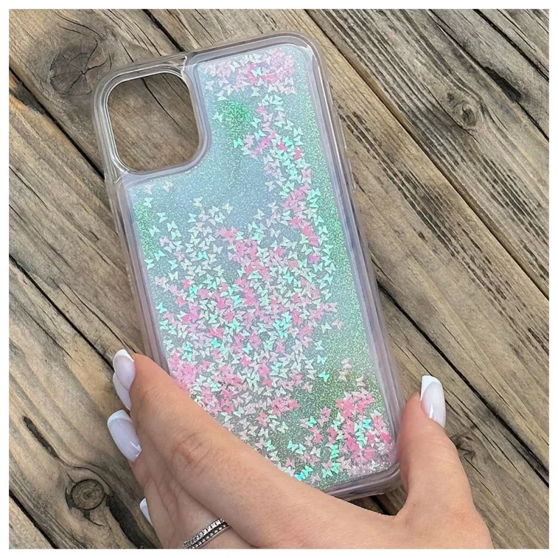 iLike Apple iPhone 11 Silicone Case Water Glitter Pink