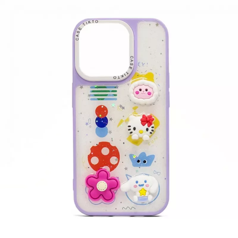 iLike Apple iPhone 13 Epoxy Cartoon Cover Purple