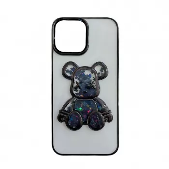 iLike Apple iPhone 13 Silikonhülle Print Desire Bear Schwarz