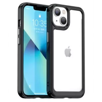 iLike Apple iPhone 14 Hard Cover mit Gel-Rahmen Transparent Schwarz