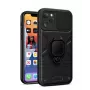 iLike Apple iPhone 14 Pro Max Ring Lens Case Schwarz - Hybrid-Schutzhülle mit integriertem Ringhalter, Kameralinsenschutz, Stoßdämpfung, kabelloses Laden kompatibel